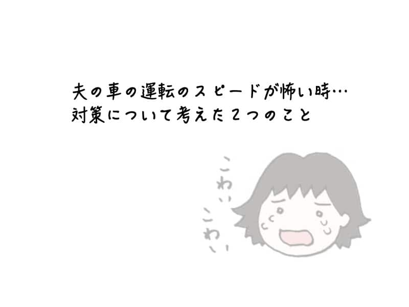 夫の車の運転のスピードが怖い時 対策について考えたこと